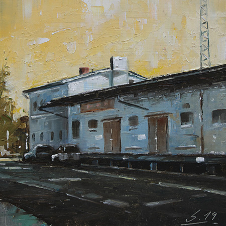 022-Etueden-Beim Bahnhof-Ks-2019-Oel-Kt-15x15cm
