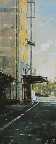 067-Etueden-Hafer-Kakao-Fabrik-VII-Ks-2019-Oel-Kt-33x13cm