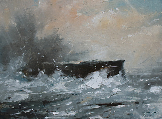 083-Etueden-Brandung-II-2019-Oel-Kt-17x23cm