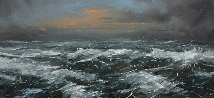 090-Etueden-Wellen-XIV-2019-Oel-Lw-Holz-23x50cm