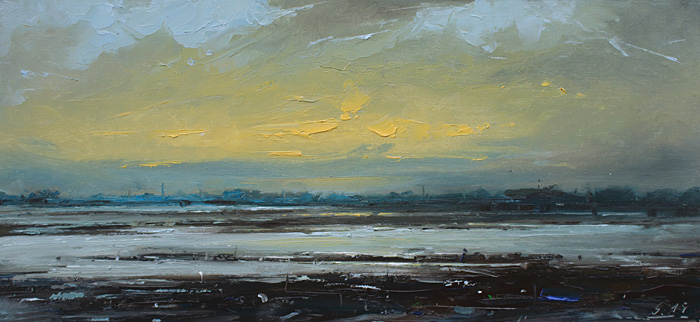 097-Etueden-Watt-bei-Husum-2019-Oel-Lw-Holz-23x50cm