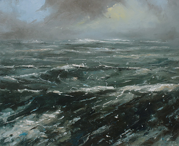 116-Etueden-Seegang-bei-schlechter-Sicht-2019-Oel-Lw-Holz-44x54cm