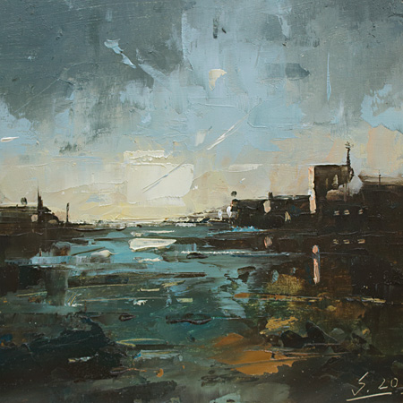 142-Etueden-Kueste-XIV-2020-Oel-Kt-17x17cm
