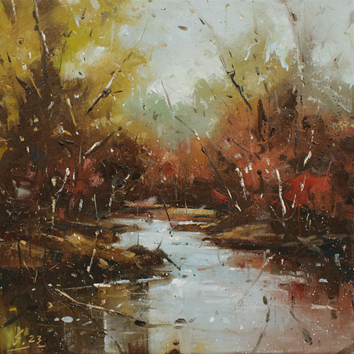341-Etueden-Am-Wasser-XVII-2023-Oel-Lw-30x30cm