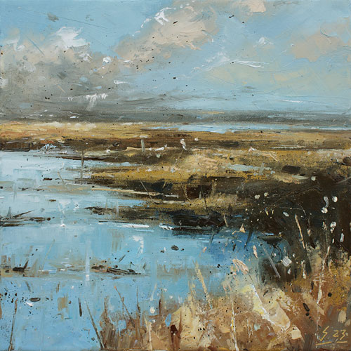 343-Etueden-Am-Wasser-XIX-2023-Oel-Lw-30x30cm