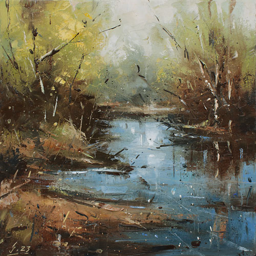 344-Etueden-Am-Wasser-XX-2023-Oel-Lw-30x30cm