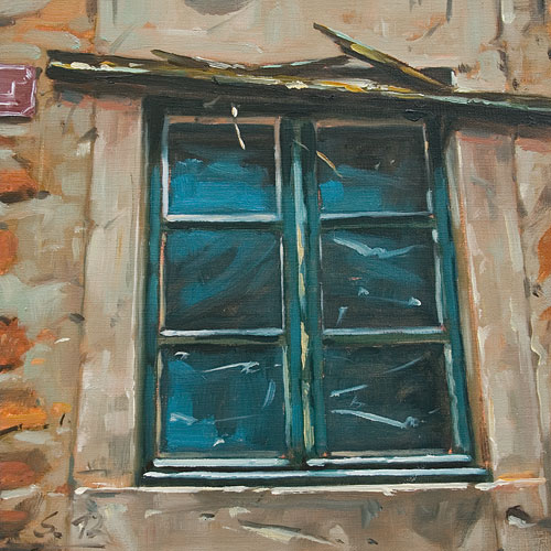 016-Altes-blaues-Fenster-2012-Oel-Lw-Holz-20x20cm