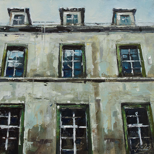 158-Hauswand-Fenster-I-2023-Oel-Kt-20x20cm