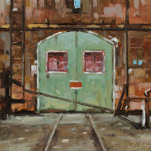 349-Stadtszenen-Wand-047-2025-Oel-Kt-13x13cm