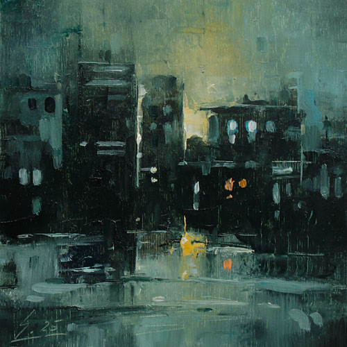 353-Stadtszenen-Wand-051-2025-Oel-Kt-13x13cm