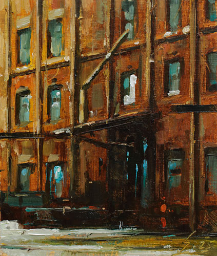 356-Stadtszenen-Wand-054-2025-Oel-Kt-13x11cm