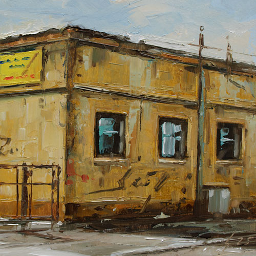 357-Stadtszenen-Wand-055-2025-Oel-Kt-13x13cm