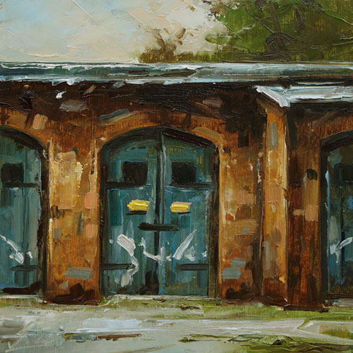 363-Stadtszenen-Wand-061-2025-Oel-Kt-13x13cm