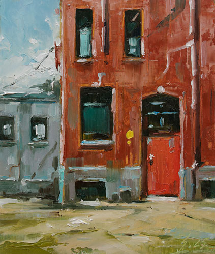 364-Stadtszenen-Wand-062-2025-Oel-Kt-13x11cm