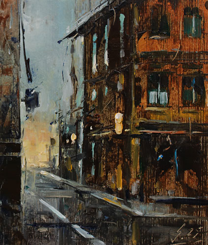 369-Stadtszenen-Wand-067-2025-Oel-Kt-13x11cm