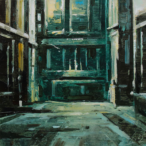 375-Stadtszenen-Wand-073-2025-Oel-Kt-13x13cm