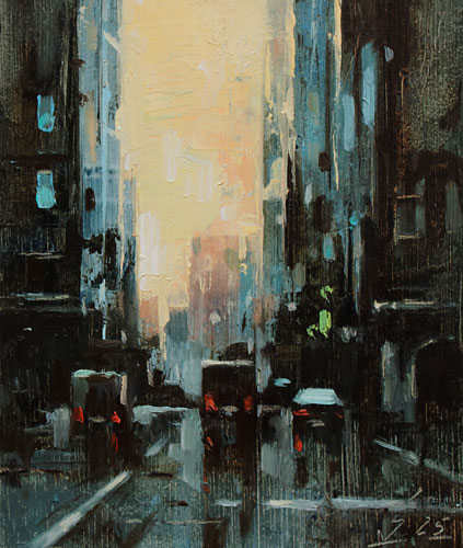 378-Stadtszenen-Wand-076-2025-Oel-Kt-13x11cm