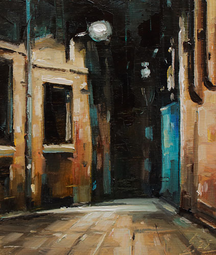 392-Stadtszenen-Wand-090-2025-Oel-Kt-13x11cm