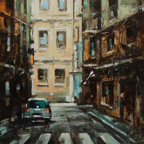 398-Stadtszenen-Wand-096-2025-Oel-Kt-13x13cm