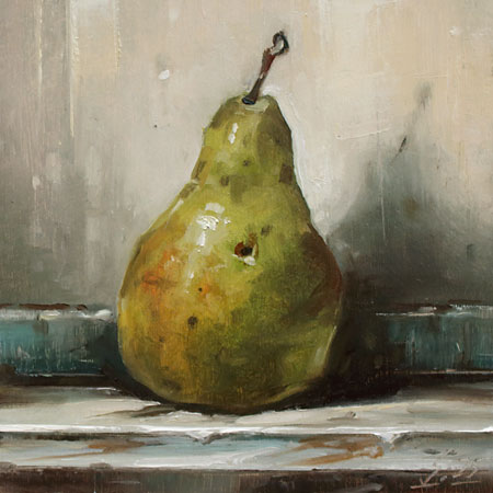 096-Birne-2025-Oel-Kt-14x14cm