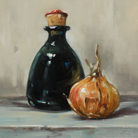 121-Fl�schchen mit Zwiebel-2026-Oel-Kt-14x14cm